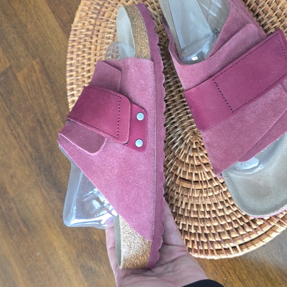 Birkenstock Women's Suede Sandals - Deep Red - Picture 3 of 7